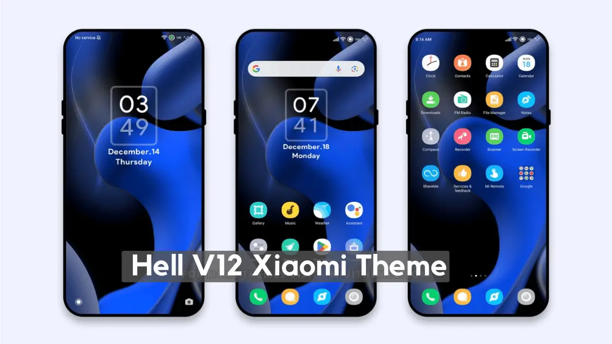 Hell V12 HyperOS Theme for Xiaomi with Dynamic Lockscreen