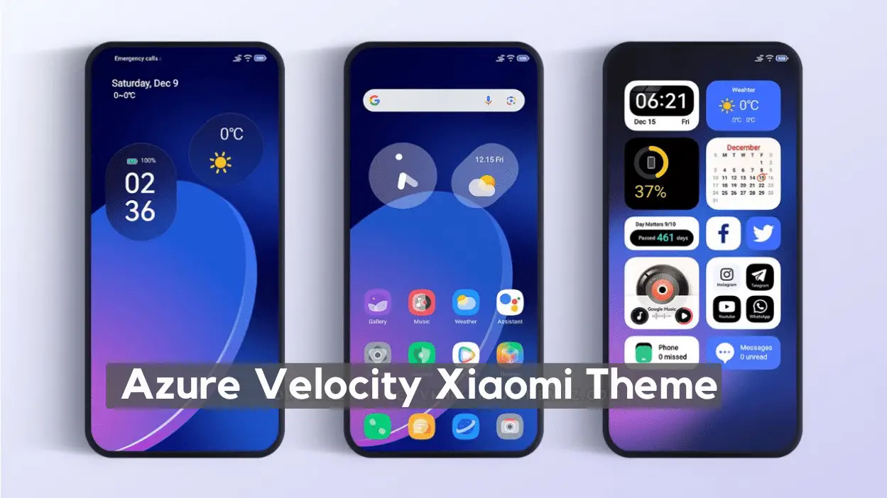 Azure Velocity HyperOS Theme for Xiaomi with Dynamic UI