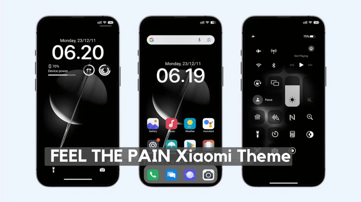 FEEL THE PAIN HyperOS Theme for Xiaomi with Dark iOS