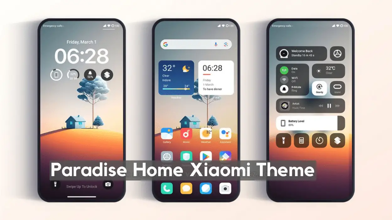Paradise HyperOS Theme for Xiaomi with Featured Lockscreen