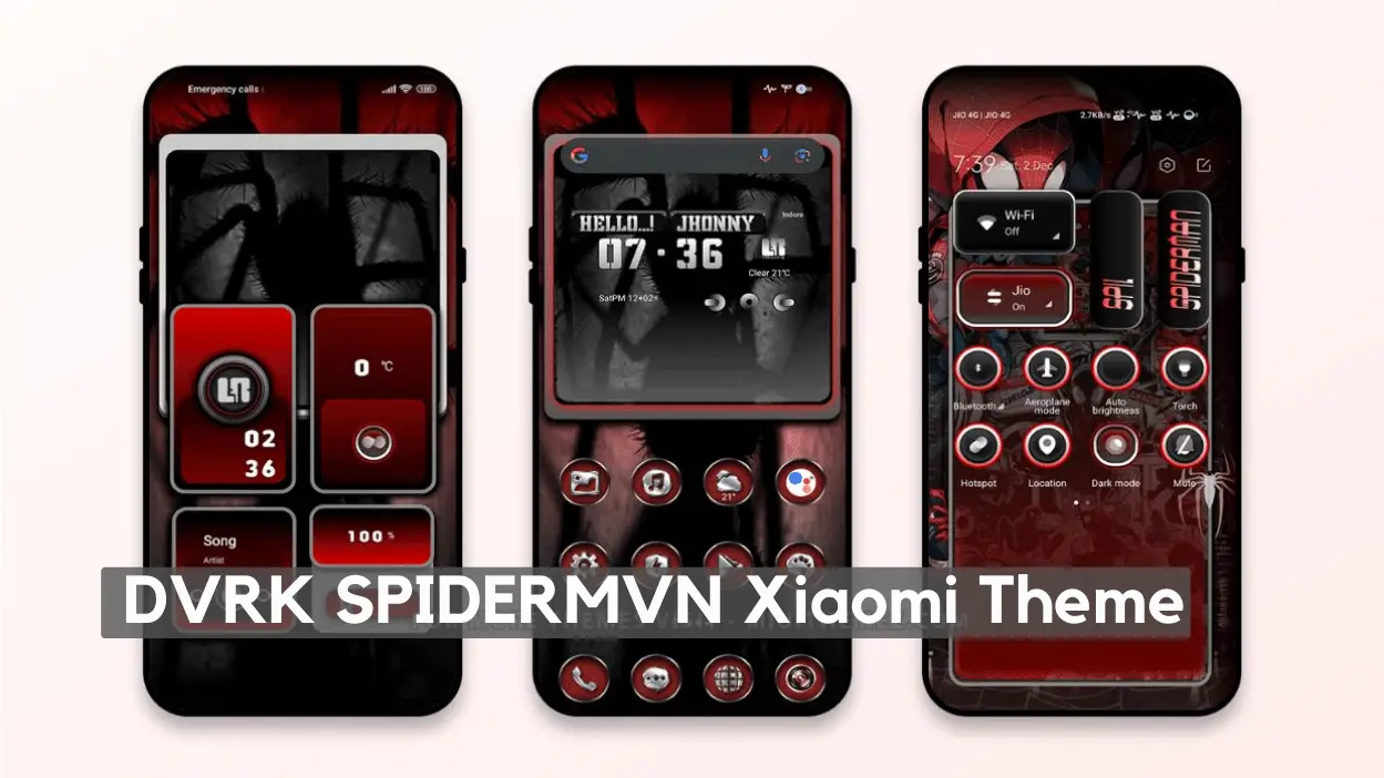 DVRK SPIDERMVN HyperOS Theme for Xiaomi with Sypder Man Style