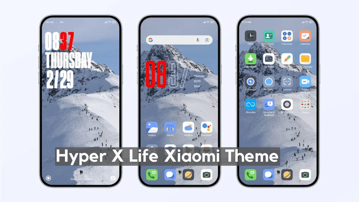 Hyper X Life HyperOS Theme for Xiaomi with HyperOS Lockscreen
