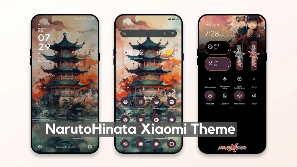 NarutoHinata HyperOS Theme for Xiaomi with Dark Anime