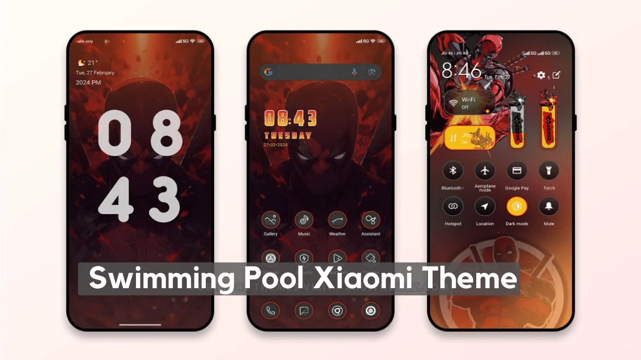 Swimming Pool HyperOS Theme for Xiaomi with Deadpool Experience