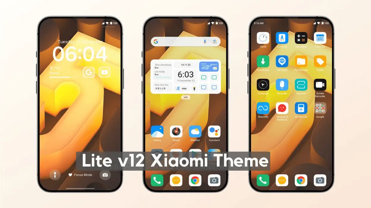 Lite v12 HyperOS Theme for Xiaomi with Customizable Lockscreen