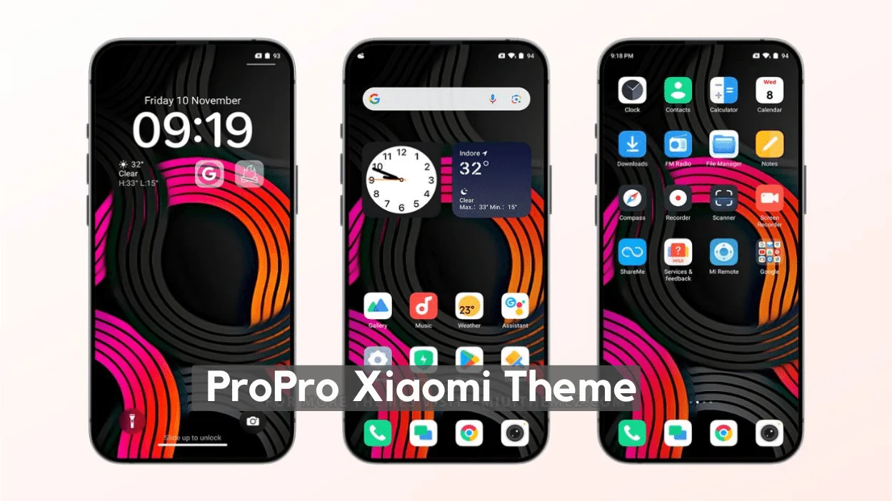 ProPro HyperOS Theme for Xiaomi with iOS Customizable Lockscreen