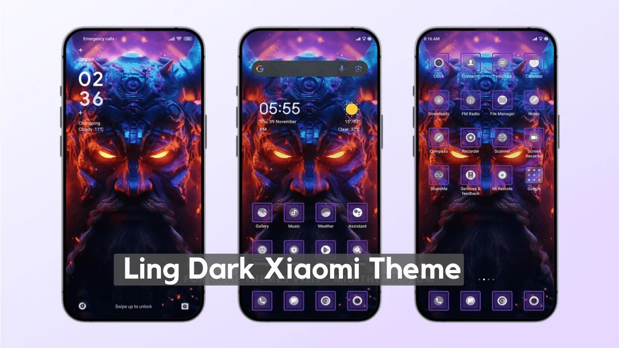 Ling Dark HyperOS Theme for Xiaomi with Anime Dark Mode