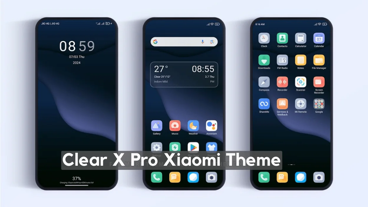 ClearX Pro HyperOS Theme for Xiaomi with Dynamic Lockscreen