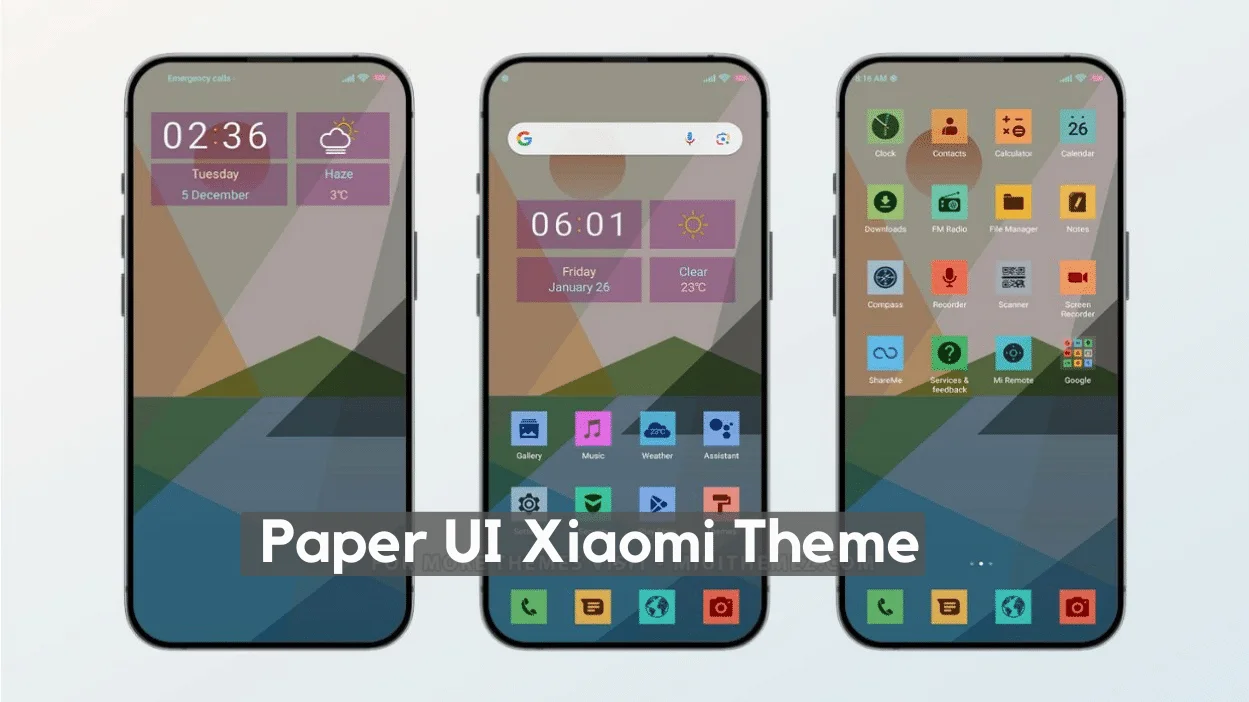 Paper UI HyperOS Theme for Xiaomi with Minimal Experience