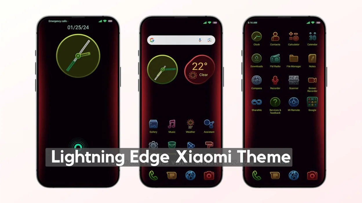 Lightning Edge HyperOS Theme for Xiaomi with Anime Dark Mode