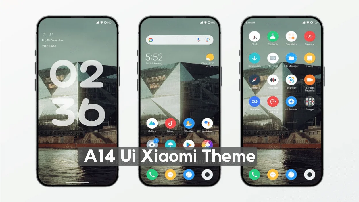 A14 UI HyperOS Theme for Xiaomi with Customizable Lokscreen