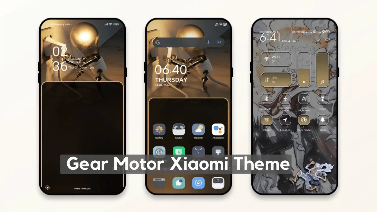 Gear Motor HyperOS Theme for Xiaomi with One Piece Luffy Anime