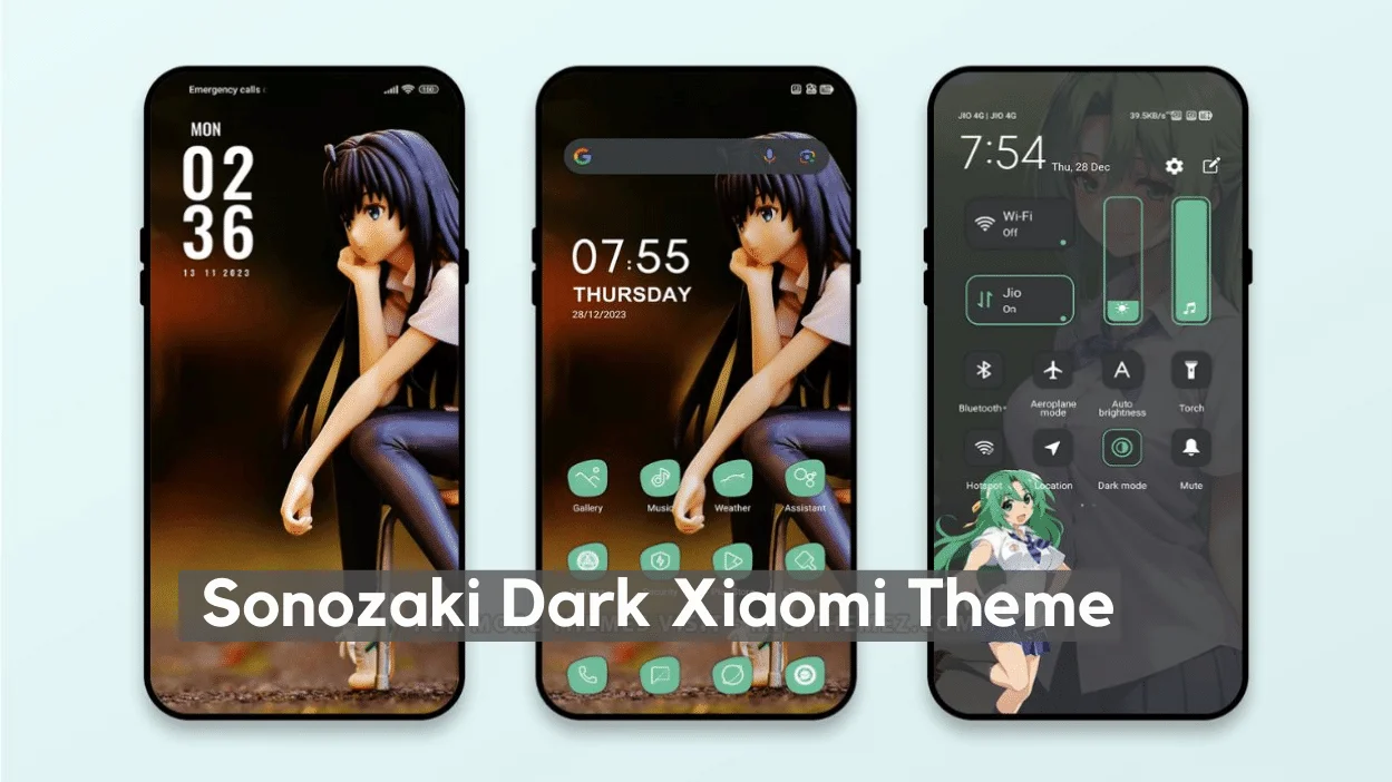 Sonozaki Dark HyperOS Theme for Xiaomi with Anime UI