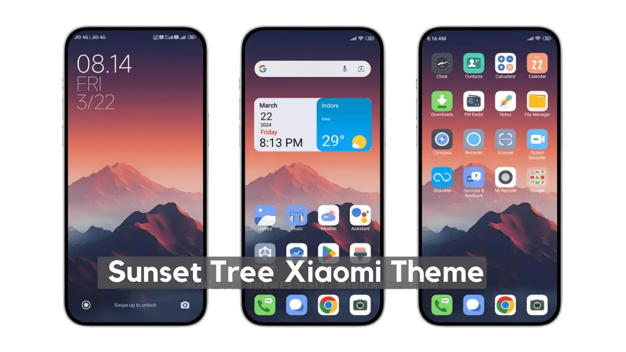 Sunset Tree HyperOS Theme for Xiaomi with Dark Mode