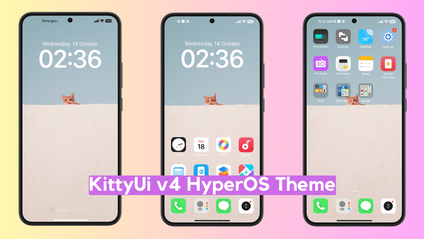 KittyUI v4 HyperOS Theme for Xiaomi with Minimal Experience