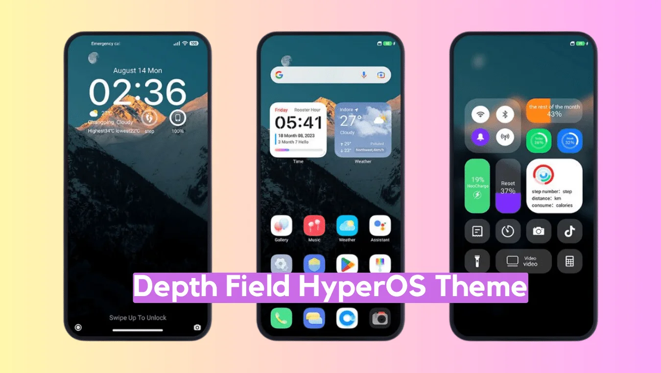 Depth Field HyperOS Theme for Xiaomi with Dynamic iOS Widgets