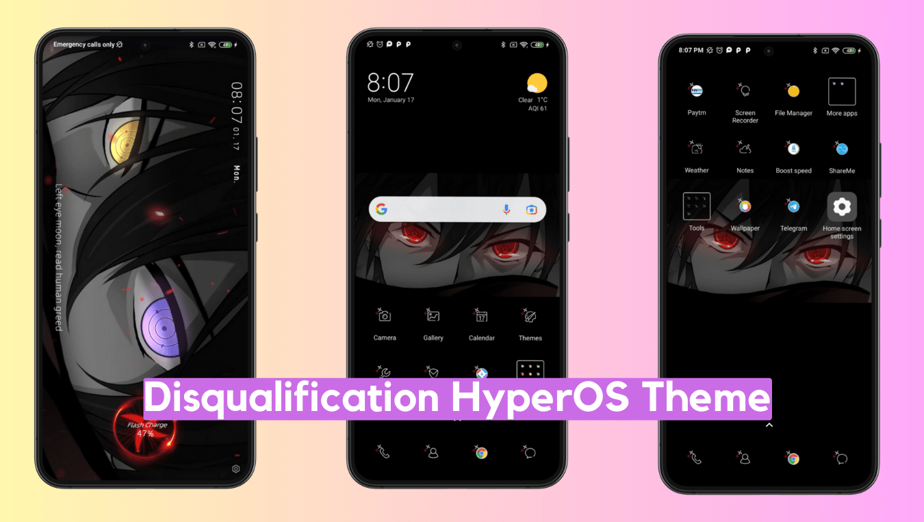 Disqualification HyperOS Theme for Xiaomi with Dark Anime
