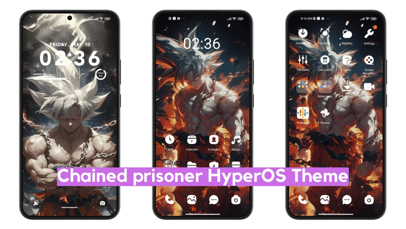 Chained Prisoner HyperOS Theme with Dynamic Anime & iOS Widget