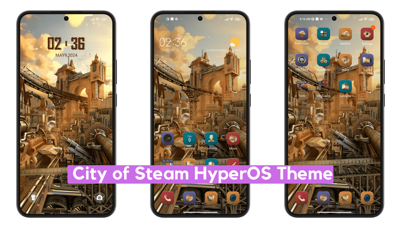City of Steam HyperOS Theme for Xiaomi with Minimal UI