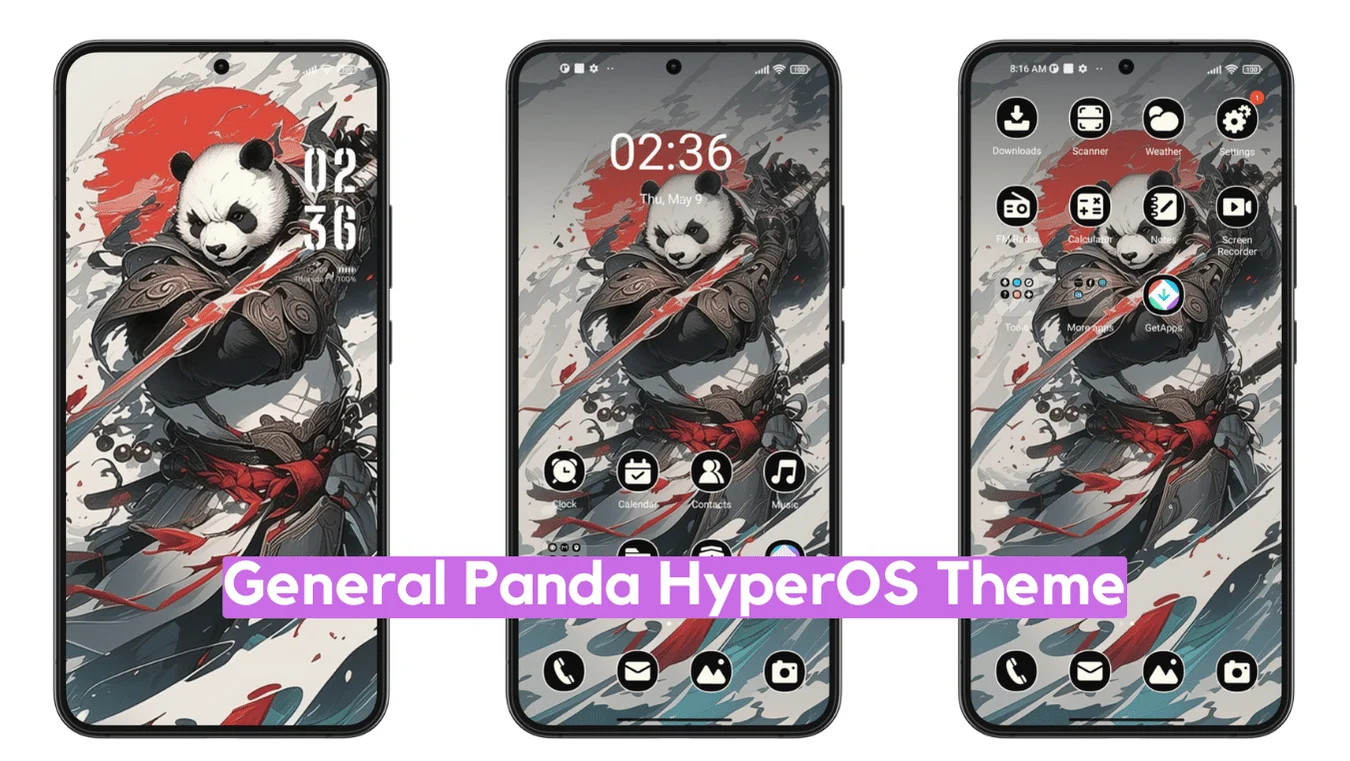 General Panda HyperOS Theme with Dynamic Anime & iOS Widget
