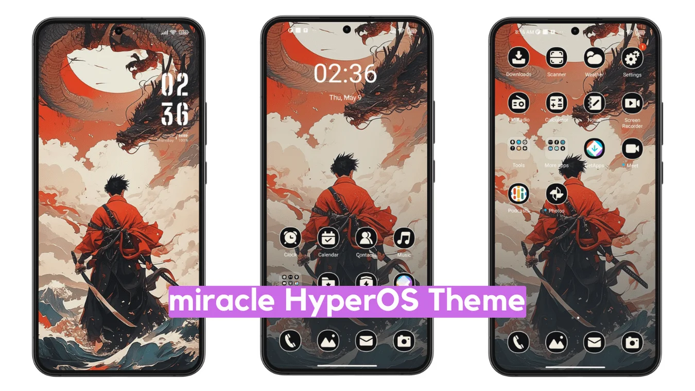 miracle HyperOS Theme with Dynamic Anime & iOS Widget