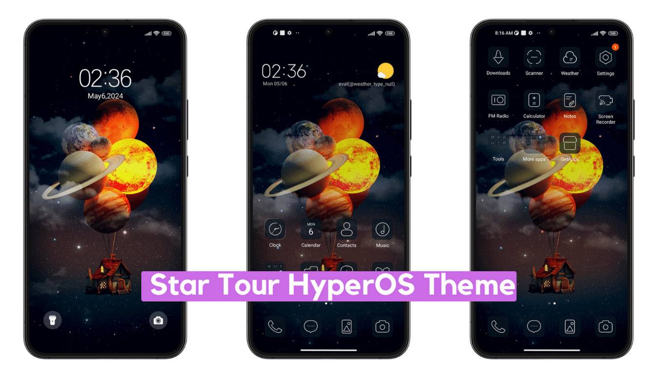 Star Tour HyperOS Theme for Xiaomi with Minimal Experience