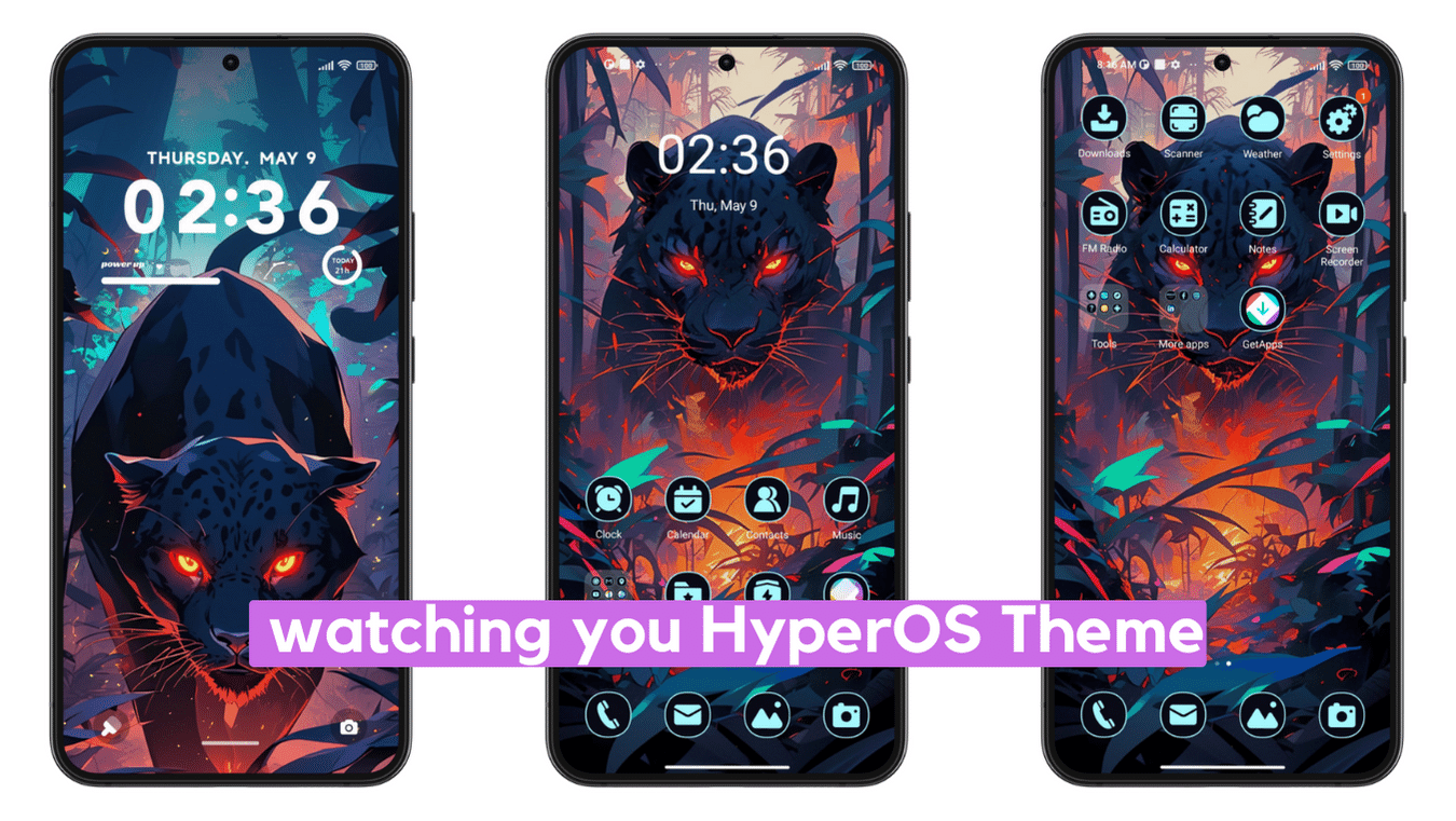 watching you HyperOS Theme with Dynamic Anime & iOS Widget