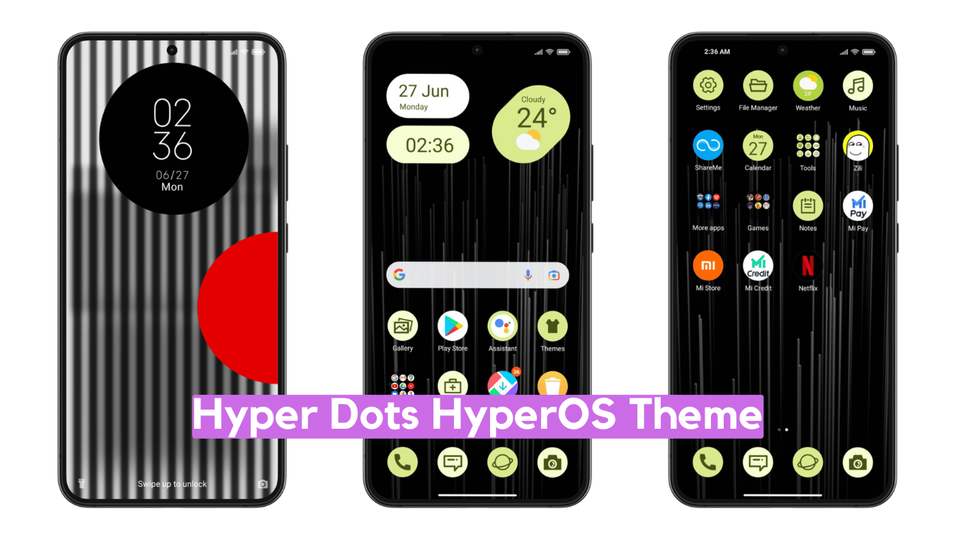 Hyper Dots HyperOS Theme for Xiaomi with Monochrome Experience