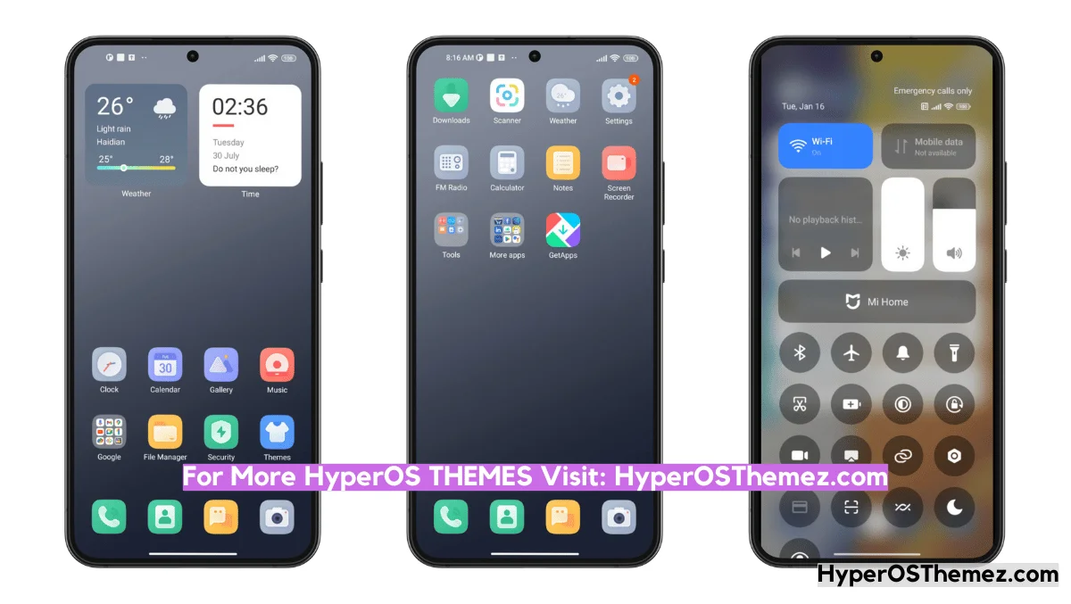 Concept Gray HyperOS Theme