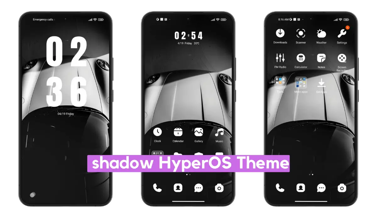 Shadow HyperOS Theme for Xiaomi with Dynamic Minimal UI