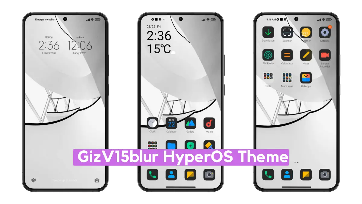 GizV15blur HyperOS Theme with Dynamic UI