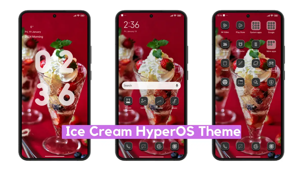 Ice Cream HyperOS Theme with Minimal Experience